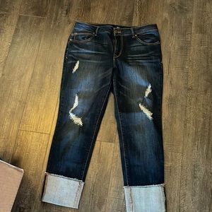 1822 denim with distressing and large cuff size 12 taylor style